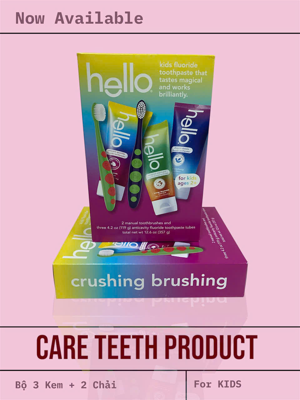 Hello toothpaste KID gift 03pcs